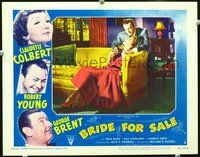 4b182 BRIDE FOR SALE movie lobby card #2 '49 great image of Robert Young w/Claudette Colbert!