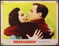 4b184 BRIGADOON movie lobby card #2 '54 great romantic close up art of Gene Kelly & Cyd Charisse!