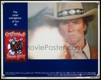 4b187 BRONCO BILLY LC #7 '80 great close up of intense Clint Eastwood in cowboy hat firing gun!