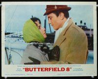 4b195 BUTTERFIELD 8 lobby card #3 R66 close up of sexy callgirl Elizabeth Taylor & Laurence Harvey!