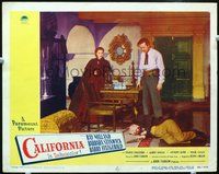 4b206 CALIFORNIA movie lobby card #2 '46 Ray Milland & Barbara Stanwyck w/dead body!