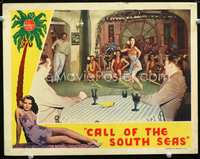 4b209 CALL OF THE SOUTH SEAS lobby card '44 great image of sexy dancing tropical girl Adele Mara!