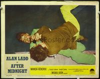 4b212 CAPTAIN CAREY, U.S.A. LC #6 '50 full-length close up image of Alan Ladd tumbling w/bad guy!