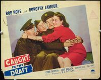 4b224 CAUGHT IN THE DRAFT LC '41 great close up of Bob Hope, Dorothy Lamour, Bracken & Overman!