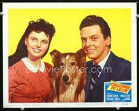 4b225 CHALLENGE TO LASSIE lobby card #5 '49 great image of classic Collie, pretty Geraldine Brooks!