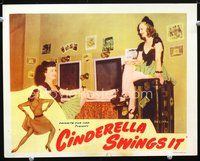 4b235 CINDERELLA SWINGS IT movie lobby card #8 R47 great image of sexy dancing girls!