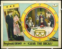 4b239 CLEAR THE DECKS LC '29 Reginald Denny follows pretty Olive Hasbrouck onto ship for romance!