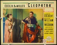 4b240 CLEOPATRA LC '34 great close up of Claudette Colbert with Warren William as Julius Caesar!