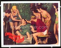 4b245 C'MON LET'S LIVE A LITTLE lobby card #7 '67 great image of Bobby Vee surrounded by girls!