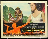 4b257 CONQUEROR movie lobby card #6 '56 great close-up of sexy Susan Hayward!