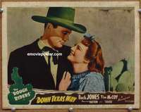 4b305 DOWN TEXAS WAY movie lobby card '42 Dave O’Brien w/pretty girl, The Rough Riders & Silver!