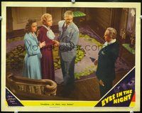 4b331 EYES IN THE NIGHT lobby card '42 Reginald Denny, Ann Hardina, & Donna Reed held at gunpoint!