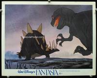 4b337 FANTASIA movie lobby card R82 cool cartoon image of Tyrannosaurus Rex!