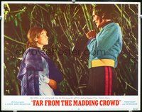 4b340 FAR FROM THE MADDING CROWD movie lobby card #5 '68 Julie Christie talks with Terence Stamp!