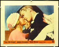 4b344 FBI STORY movie lobby card #5 '59 great romantic close-up of Jimmy Stewart & Vera Miles!