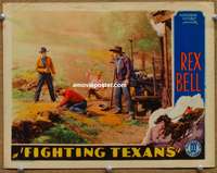 4b350 FIGHTING TEXANS movie lobby card '33 Wally Wales, Yakima Canutt, cool wild west image!