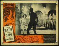 4b355 FIRE MAIDENS OF OUTER SPACE LC #1 '56 great special effects image of monster attacking girl!