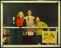 4b356 FIREBALL lobby card #5 '50 great close up of super young Marilyn Monroe with Mickey Rooney!