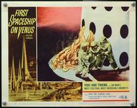 4b359 FIRST SPACESHIP ON VENUS LC #1 '60 special effects image of blob monster attacking astronauts