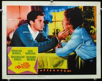 4b364 FIVE FINGER EXERCISE movie lobby card '62 close-up of Rosalind Russell & Richard Beymer!