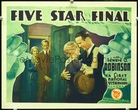 4b367 FIVE STAR FINAL movie lobby card '31 H.B. Warner, Marian Marsh, Anthony Bushell!