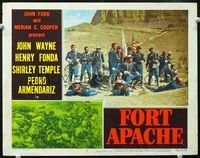 4b384 FORT APACHE LC #2 '48 great image of cavalry officer John Wayne with his men in desert!