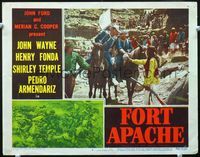 4b388 FORT APACHE LC #6 '48 John Wayne on horseback meets with Native American Indian Chief Cochise