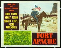 4b390 FORT APACHE LC #8 '48 John Ford classic, soldier with bugle sounding charge before massacre!