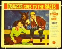 4b394 FRANCIS GOES TO THE RACES LC #2 '51 great image of Donald O'Connor, Piper Laurie, & Francis!