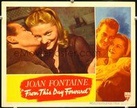 4b402 FROM THIS DAY FORWARD movie lobby card '46 great close-up of pretty Joan Fontaine!