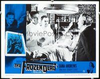 4b403 FROZEN DEAD movie lobby card #7 '66 wild image of mad scientist Dana Andrews!