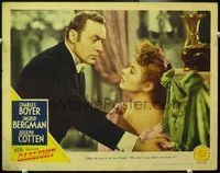 4b409 GASLIGHT LC '44 great close up of Charles Boyer accusing Ingrid Bergman of lying to him!