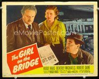 4b419 GIRL ON THE BRIDGE movie lobby card #7 '51 Hugo Haas, Beverly Michaels, Robert Dane!