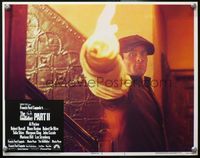 4b423 GODFATHER PART II LC #1 '74 great image of Robert De Niro with towel-wrapped gun on fire!