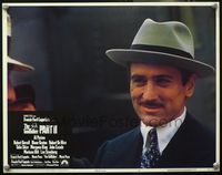 4b426 GODFATHER PART II LC #4 '74 great close up of Robert De Niro as young smiling Don Corleone!