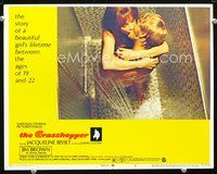 4b435 GRASSHOPPER movie lobby card #2 '70 sexy image of Jacqueline Bisset making out in the shower!