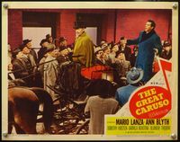 4b439 GREAT CARUSO LC #5 '51 handsome Mario Lanza standing up in hansom cab singing to crowd!