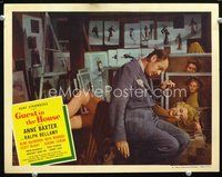 4b449 GUEST IN THE HOUSE movie lobby card '44 Jerome Cowan pokes at mentally ill Anne Baxter!