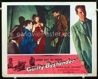 4b451 GUILTY BYSTANDER movie lobby card #4 '50 cool film noir image, Zachary Scott, Faye Emerson!