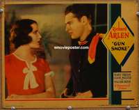 4b454 GUN SMOKE movie lobby card '31 Richard Arlen, pretty Mary Brian!