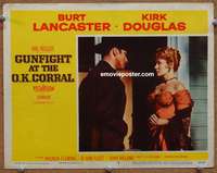 4b455 GUNFIGHT AT THE O.K. CORRAL LC #2 '57 Burt Lancaster with pretty showgirl Rhonda Fleming!