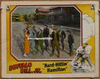 4b470 HARD-HITTIN' HAMILTON lobby card '24 Jay Wilsey as Buffalo Bill Jr., cool western town image!