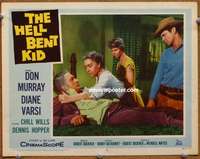 4b400 FROM HELL TO TEXAS movie lobby card #6 '58 The Hell-Bent Kid Don Murray, pretty Diane Varsi!