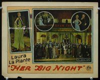 4b480 HER BIG NIGHT lobby card '26 sexy full-length Laura La Plante + crowd outside cool theater!