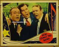 4b484 HERE COMES THE BAND movie lobby card '35 the agony trio drown their sorrows in song!