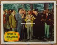 4b496 HOME IN SAN ANTONE lobby card #6 '49 Roy Acuff sings, wacky image of man w/armful of money!