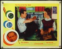 4b508 HUSTLER movie lobby card #1 R64 pool player Paul Newman sits in window with Piper Laurie!