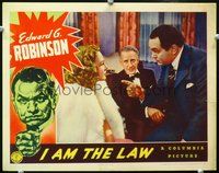 4b509 I AM THE LAW movie lobby card '38 great profile image of Edward G. Robinson!