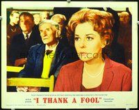 4b514 I THANK A FOOL movie lobby card #6 '62 great close-up of worried Susan Hayward!