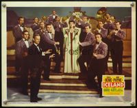 4b517 ICELAND movie lobby card '42 beautiful Osa Massen stands with Sammy Kaye & His Orchestra!